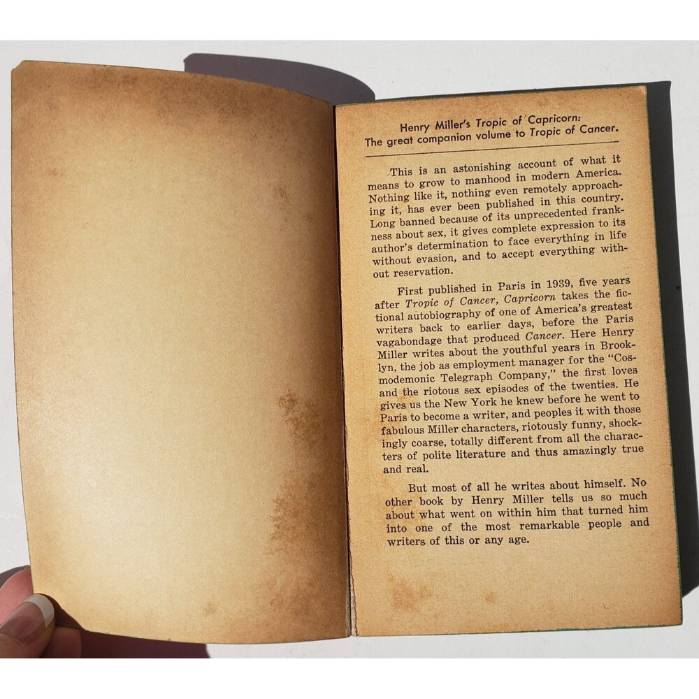 Tropic Of Capricorn & Sexus by Henry Miller Vintage Paperbacks 1961 & 1973 - Picture 4 of 16